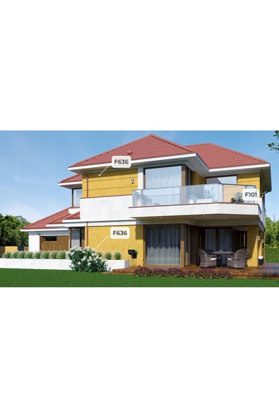 NO BRAND Vopsea structurală de exterior cu silicon pentru fațade 5L Galben in...
