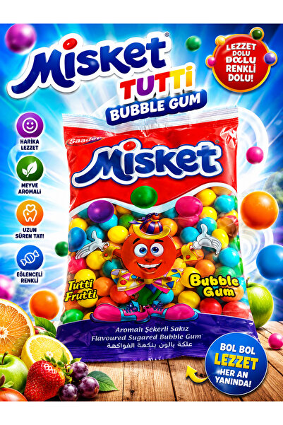 Minikoo Kids Bubble Gum Tuttu Frutti Aromalı Şekerli Misket Sakız (5Gram 200 ...
