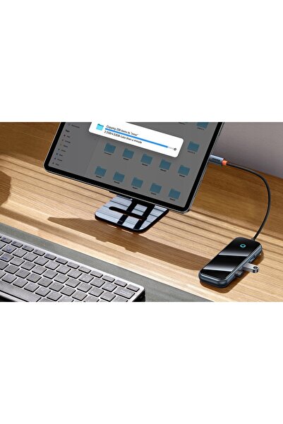Baseus Hub USB-C la 4xUSB 3.0 gri închis 4 în 1