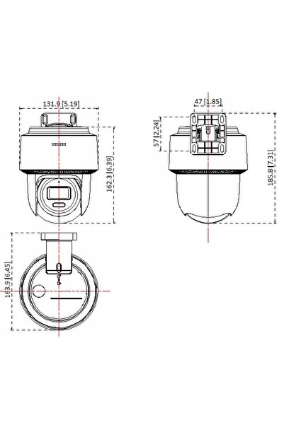 Hilook Cameră IP de 4MP de la Hikvision PTZ-N4MP-P cu difuzor și microfon, PoE