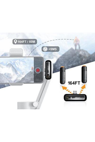 NO BRAND 2 microfoane fără fir de 2,4 GHz, cu o rază de acțiune de 50 m, pent...
