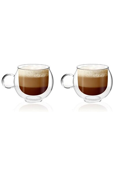 NO BRAND Pahare termice AMO 220ML cu perete dublu pentru cafea, latte, ceai