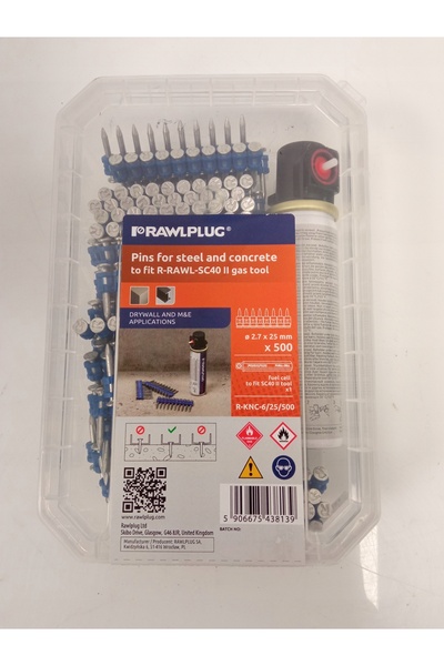 NO BRAND RAWLPLUG R-KNC-6/25/500 Cuișoare de beton de 25mm + Gaz pentru pisto...