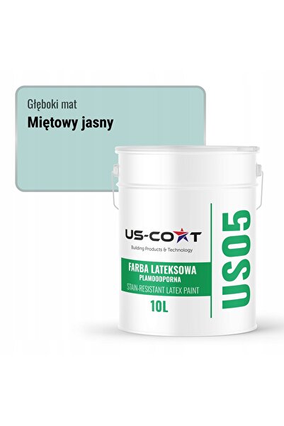 NO BRAND Vopsea latex rezistentă la pete, culoare mentă deschisă, H1561, 10L,...