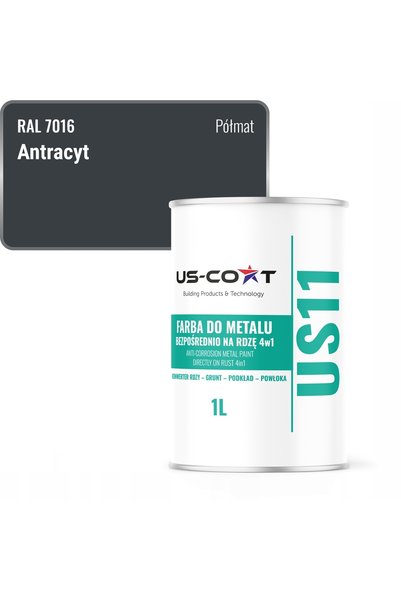 NO BRAND Vopsea anticorozivă protectoare pentru metal 1L Antracit RAL 7016 Se...
