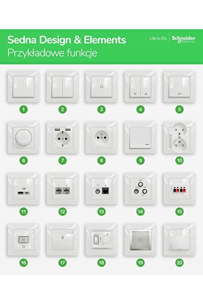 Schneider Electric Senzor de mișcare Sedna Design cu conector de 10A, alumini...