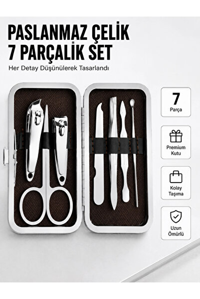 shopwave Stainless Steel Personal Care Set – 7 Pieces