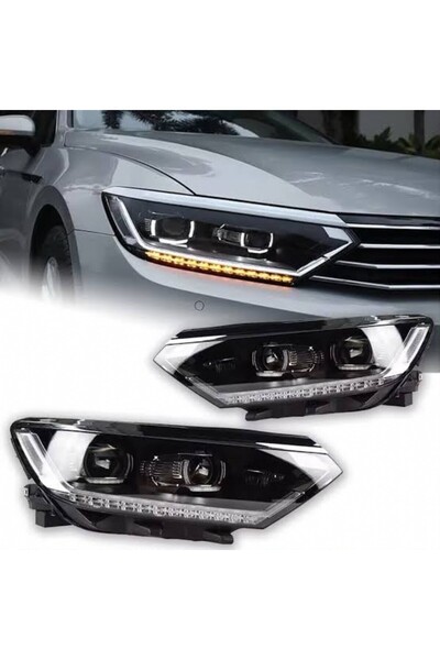 Universal PASSAT HİGLİNE LED FAR KAYAR SİNYALİ B8 UYUMLU SAĞ SOL TAKIM