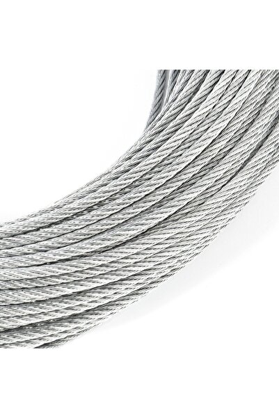 NO BRAND Cablu de oțel 4mm, 6x19 fire, galvanizat, 50m, cablu de tractare met...
