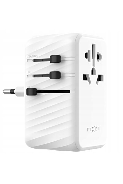 NO BRAND Adaptor universal FIXAT Voyager 3xUSB C/1xUSB GaN Încărcător 120W alb