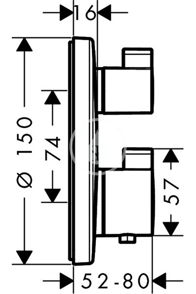 Hansgrohe Ecostat S Termostat montat sub baterie