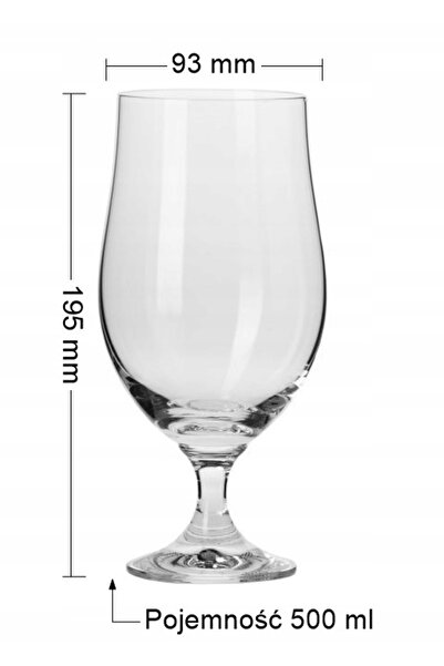 NO BRAND KROSNO Harmony 620ml pahare mari de bere lager cu picior, 6 bucăți