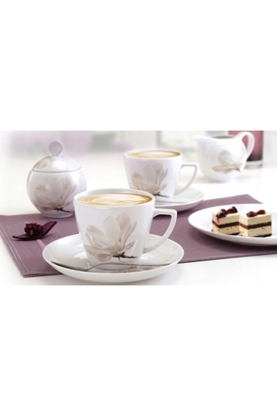 Lubiana Ceașcă pentru cafea și ceai din porțelan, MARE, Viena Magnolia, 350 ml