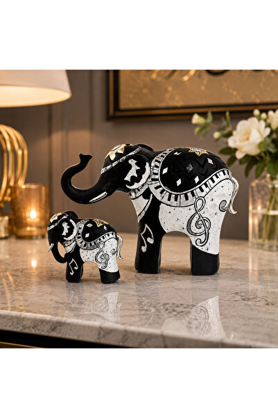 Dania 🐘 🎼   2-Piece Decorative Elephant Figurine Set with Music Design - La...