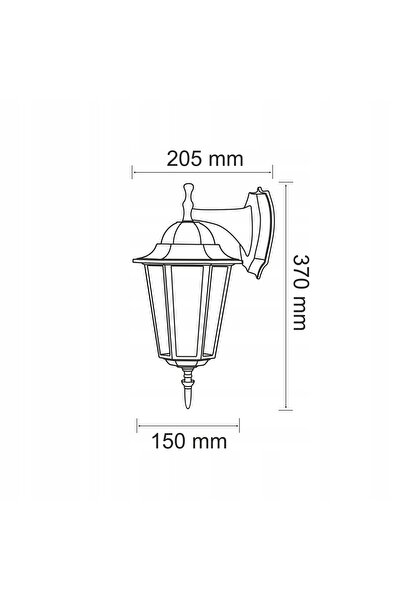 NO BRAND Lampă de grădină, aplică de perete, de exterior, LED, E27, felinar