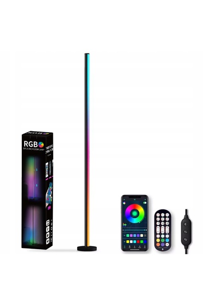 bedee Lampă de podea LED RGB 3D, verticală, cu control prin aplicație și tele...
