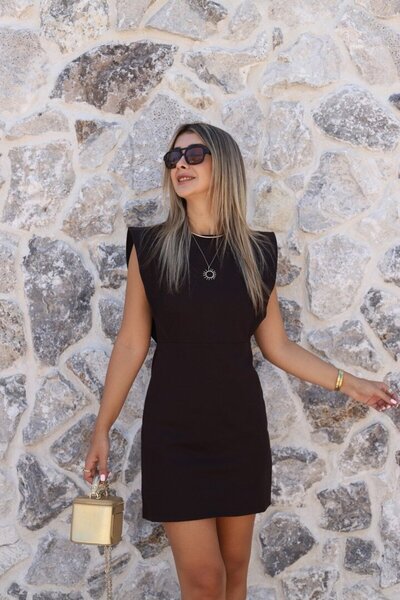 bytugcekaya Πικρό καφέ φόρεμα από γαμπαρντίνα με βολάν