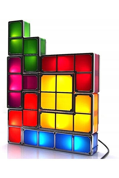 NO BRAND Lampă de veghe LED colorată tip puzzle Tetris pentru dormitor, cadou...