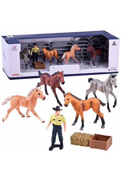 Jokomisiada SERIA ZWIERZĘTA FARMA Set de cai din curtea de animale Figurine +...