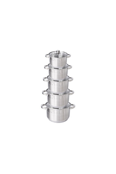 NO BRAND Oală din oțel inoxidabil cu capac Koral 24cm 6.3l pentru inducție și...