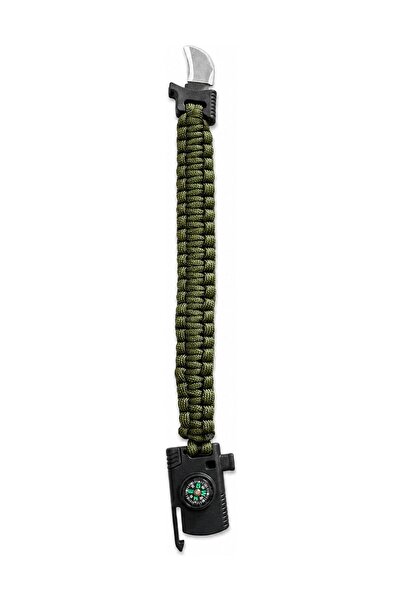 Ö ÖZMERT ASKERİ MALZEME Haki Renk Bıçaklı Pusulalı Magnezyum Çubuklu Düdüklü Paracord Bileklik