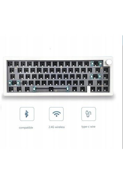 NO BRAND Tastatură mecanică DIY pentru gameri, cu spumă de amortizare, alb pu...