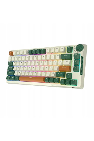NO BRAND Tastatură mecanică RKH81 80% Sky Cyan HOT SWAP 2.4G Wireless Bluetooth