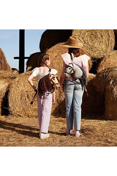 NO BRAND Cal de joacă A4 pe băț, Hoppihorse cu fluieruri, gri, accesorii incluse