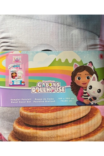 NO BRAND Lenjerie de pat Gabby's Dollhouse 160 x 200 70 x 80 Bumbac Pisică Ca...