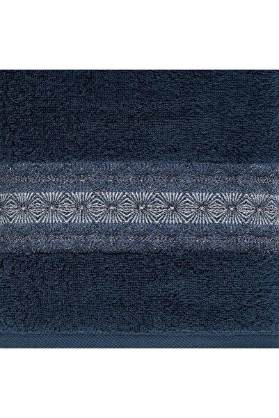Eurofirany Prosop de baie MALIKA 70x140 cm bleumarin cu model clasic cu stele