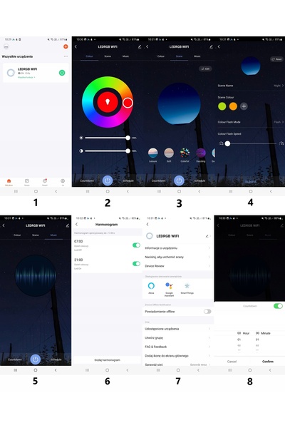 NO BRAND Bandă LED RGB 5050 de 5M, control WiFi, aplicație TUYA, kit cu tempo...