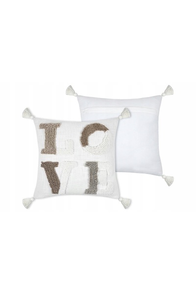 Stof PERNĂ ÎN HUSĂ DECORATIVĂ CU INSCRIPȚII, DIN BUMBAC, CU INSCRIPȚIA „LOVE”...