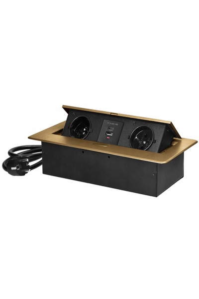 Orno Priză încastrată în masă ÎNCĂRCĂTOR USB + Cablu USB-C 1.5m Auriu