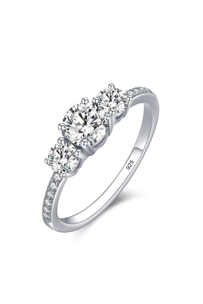 Choice1 9 Silver 925 Sterling Silver Classic Fashion 0.5ct Zircon Round Ring ...