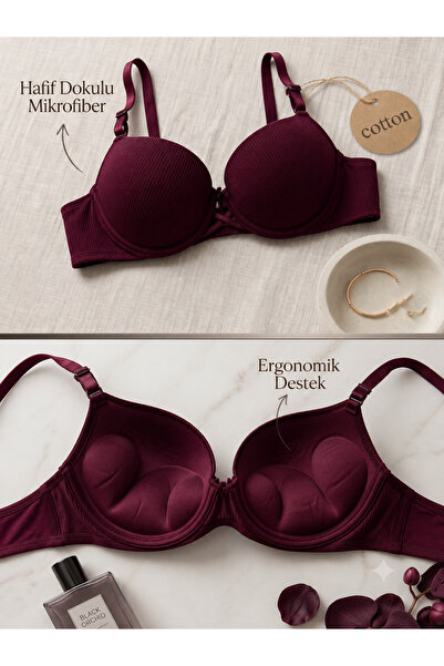 Lavint Homewear Sutien ultra push-up căptușit, cu armătură, din țesătură micr...