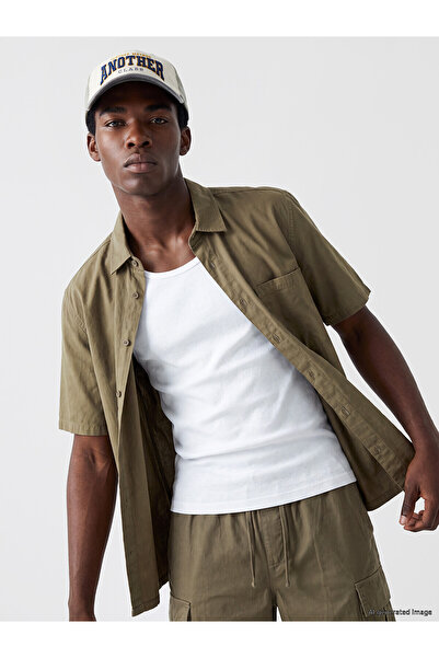 LC Waikiki Xside Khaki Relax Fit Poplin Men's Shirt