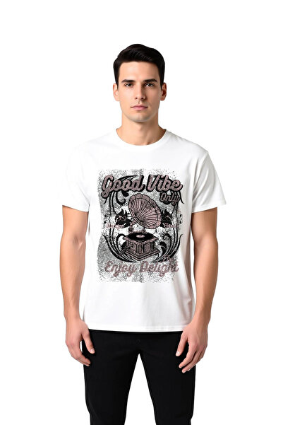 PayBuy Men's Graphic Printed Music Themed Short Sleeve T-Shirt Vintage Gramop...
