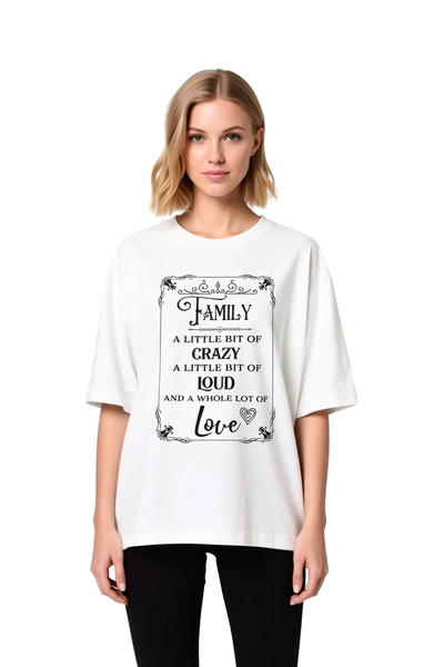 PayBuy Women's Oversize T-Shirt Family Themed Printed Relaxed Fit Short Sleev...