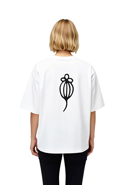 PayBuy Women's Oversize T-Shirt Minimalist Floral Art Print Short Sleeve Roun...