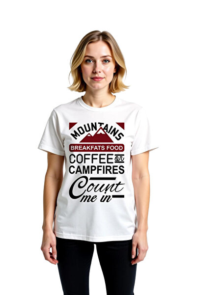 PayBuy Women's Outdoor Printed Short Sleeve T-Shirt Mountain Camper Coffee Fi...