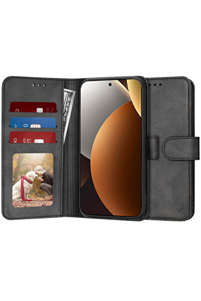 Techsuit Husă pentru Xiaomi Redmi Note 15 Pro+ 5G, tip agendă, negru - negru