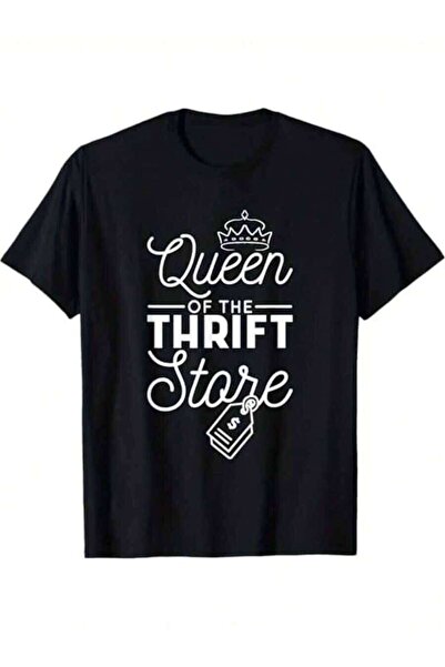 26LIK Thrift Store Queen Graphic Black With Crown Regular Fit Stretch Shirt W...