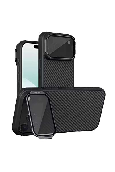 Nillkin Husă compatibilă cu iPhone 17 Pro, MagSafe/Magnetică, Kevlar, Negru -...
