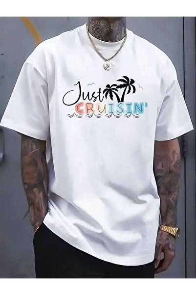 2BIR قميص مطبوع من Just Cruisin'، قميص كاجوال، قميص مريح بأكمام قصيرة وياقة د...