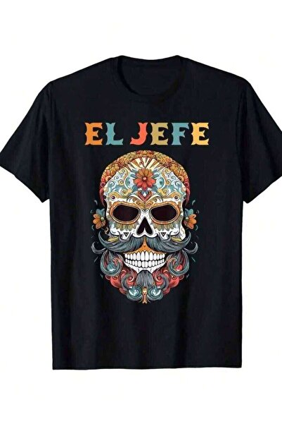 21JNRY Funny El Jefe Skull Pattern-Shirt - Suitable Day Of Dead And Mexican C...