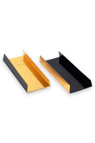OEM GILDED/BLACK ECLER TRAY, 13X4.5 CM, 200 PCS/SET