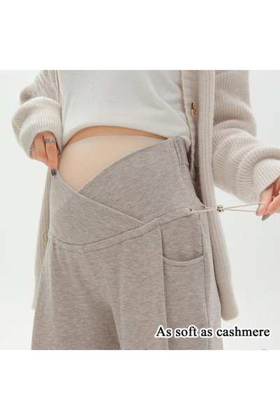 casme بنطلون حمل نسائي عالي الخصر قابل للتعديل، سروال فضفاض مريح فوق البطن