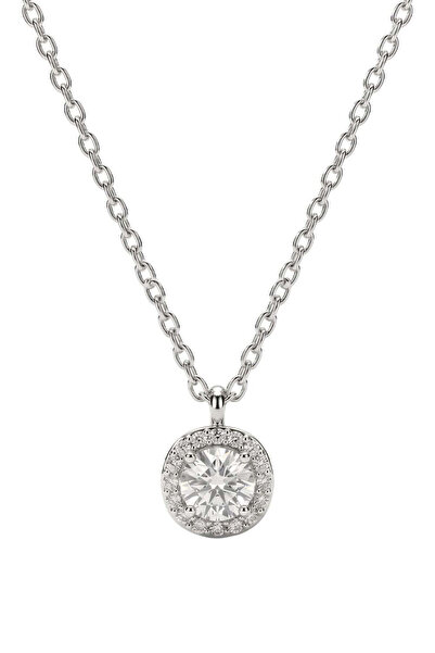 The Jewel Heart Sylvie Necklace Pendant Circle with Center Stone