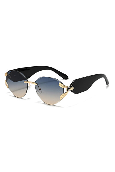 Choice c4 no case 2026 Snake Head Decor Rimless Sunglasses Women's UV400 Prot...