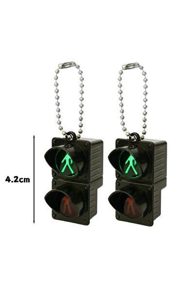 Choice4 2Pcs A2 1/2Pcs New Fashion 3D Traffic Light Keychain Funny Creative B...